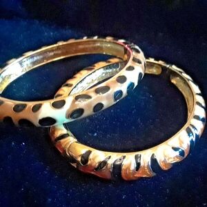 Elegant Gold and Black Bangle Set